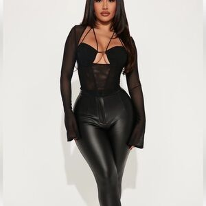 Melanie Mesh Corset Top - Black